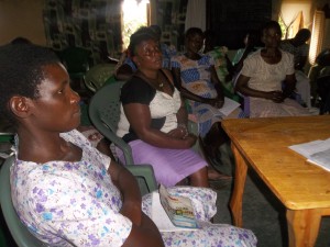 Widows in training for sewing work