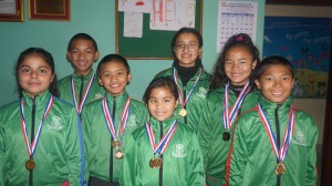 Children with medals earned
